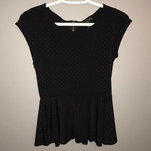 Black peplum dress shirt
